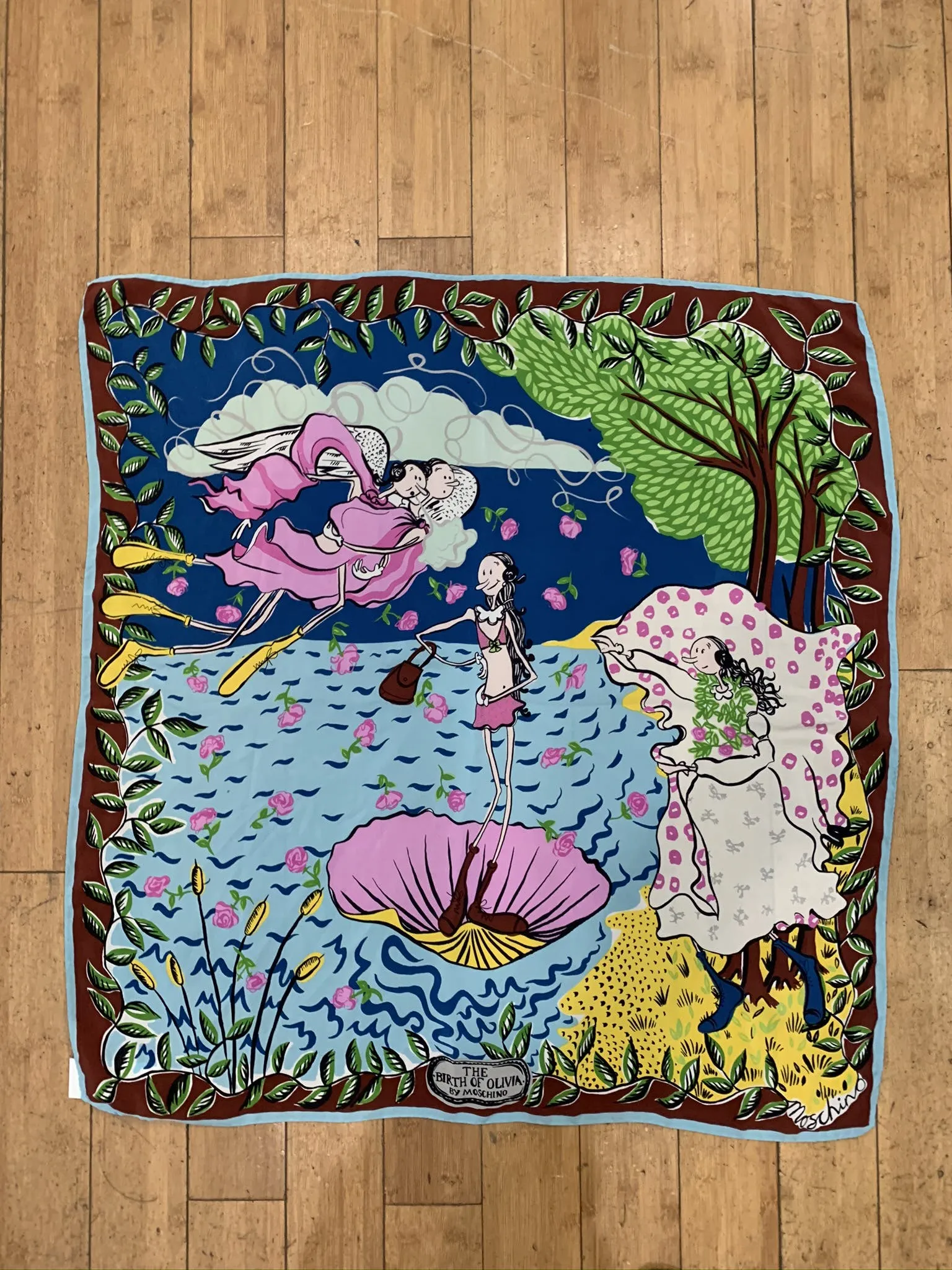 00's The Birth of Olivia Silk Scarf by Moschino