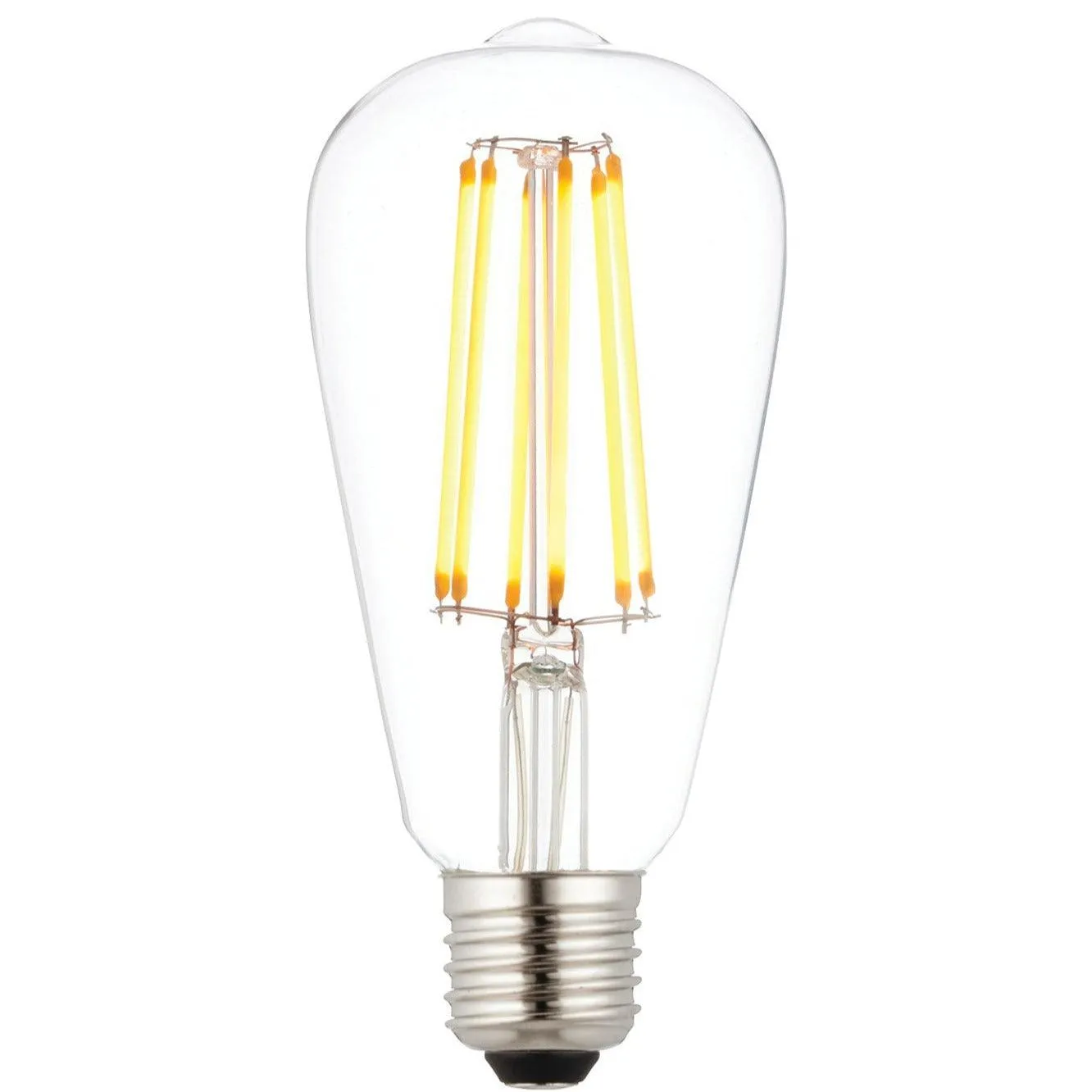 15 X E27 LED 6w Filament Clear Pear Shaped Dimmable Light Bulb