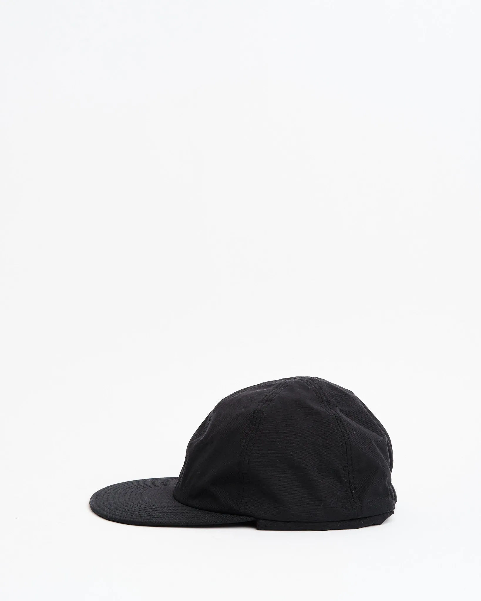 6 Panel Baseball Cap   Ear Flap, Black/Black