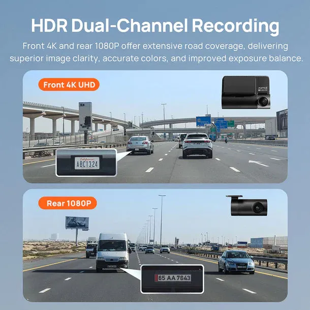 70mai A810 Car Recorder Dash Cam 4K UHD with Sony Starvis 2 IMX678 Support Dual Channel Recording (Front   Rear) & HDR