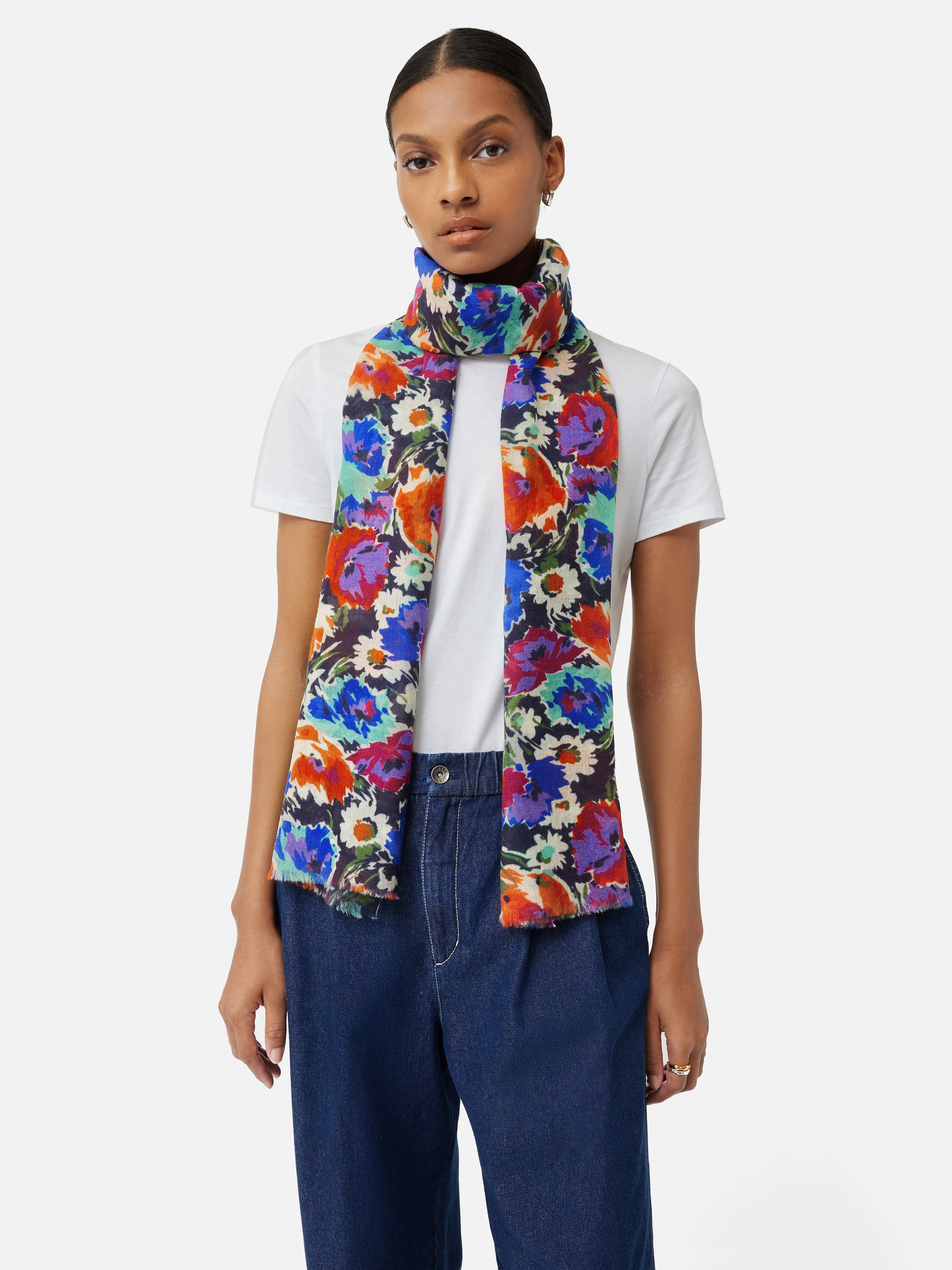 Abstract Meadow Gauze Scarf | Multi