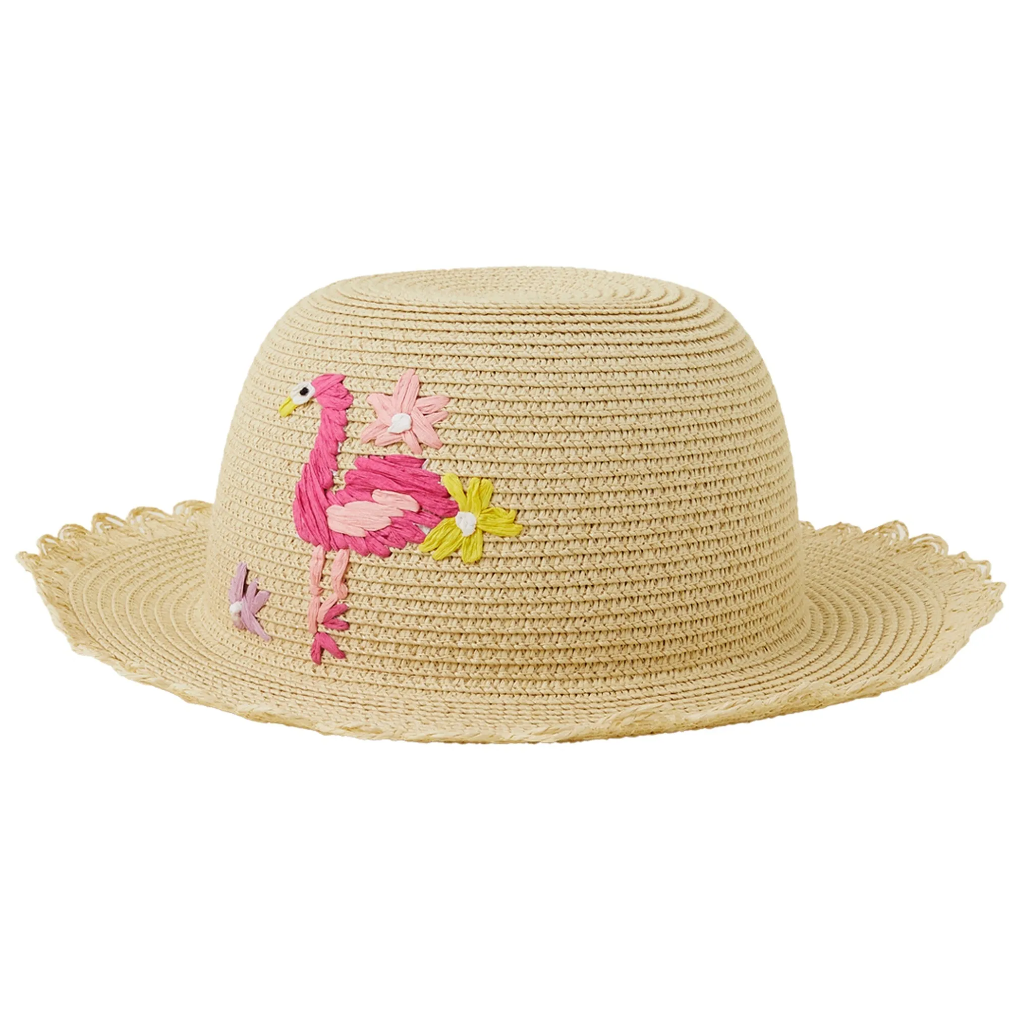 Accessorize London Flamingo Floppy Hat Natural (3-6 years)