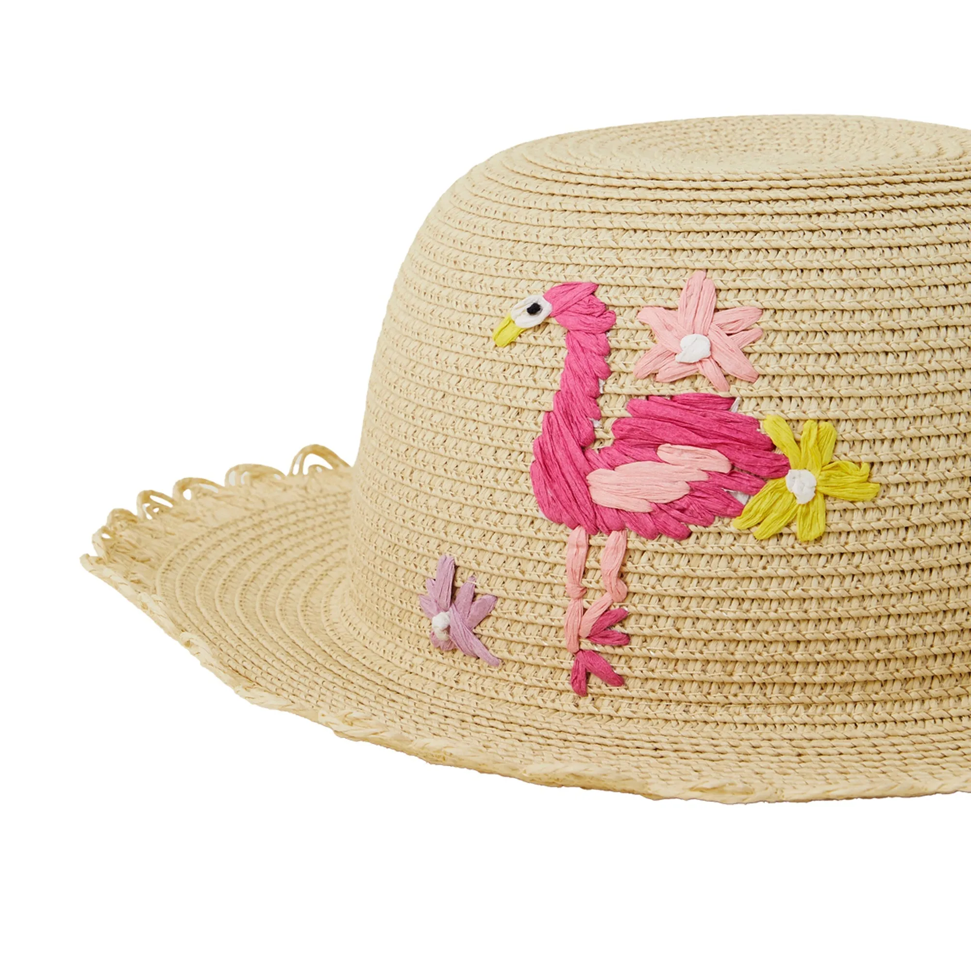 Accessorize London Flamingo Floppy Hat Natural (3-6 years)