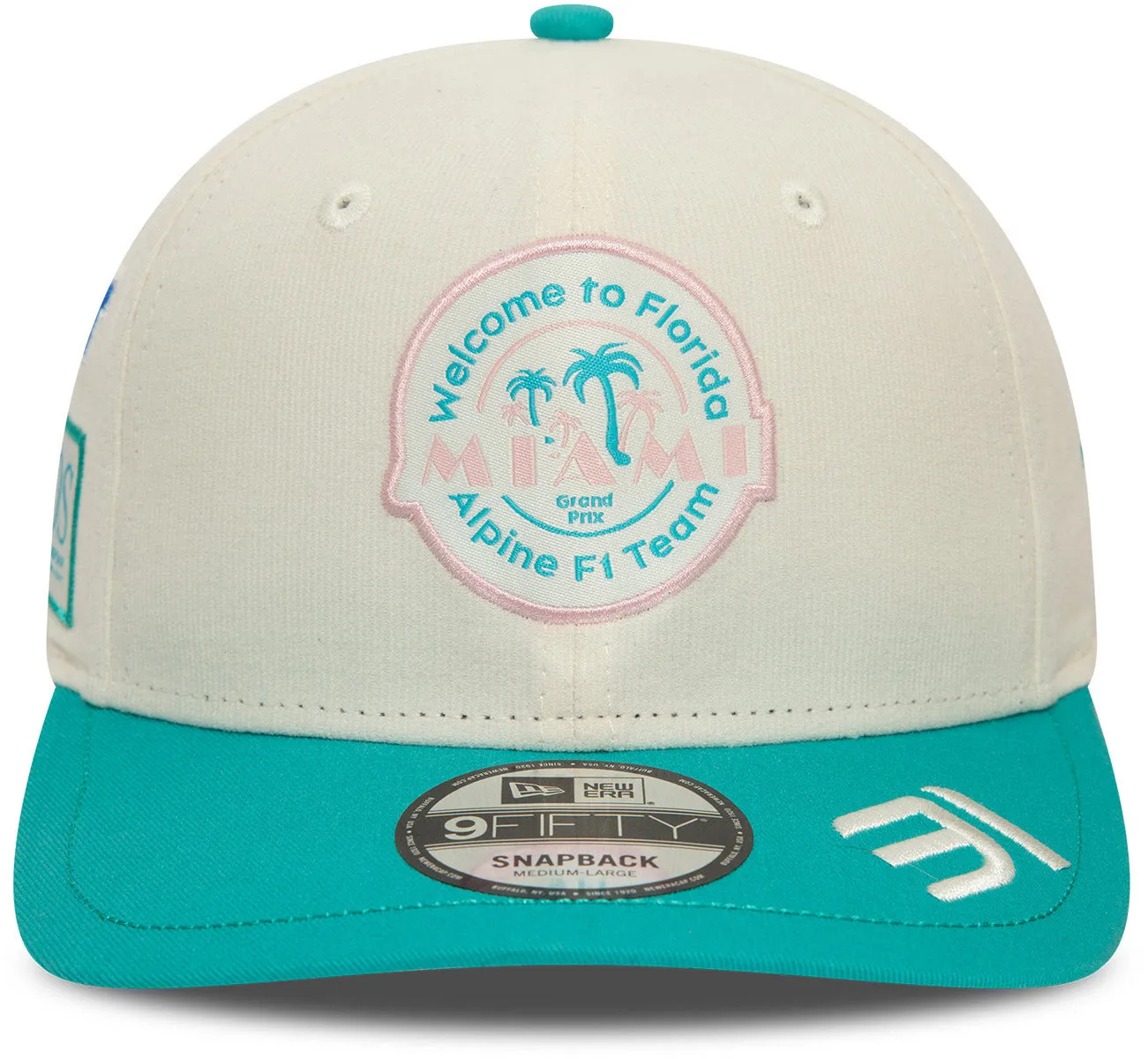 Alpine Racing F1 Driver Special New Era 9Fifty Miami GP E.O White Snapback Cap