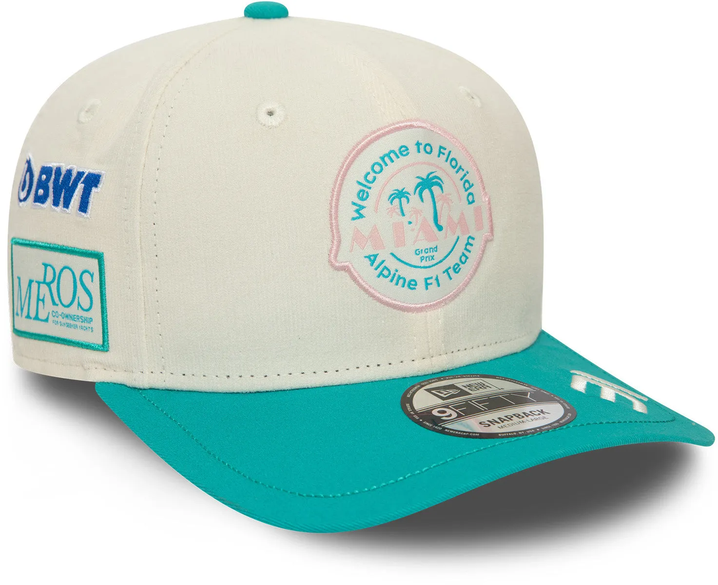 Alpine Racing F1 Driver Special New Era 9Fifty Miami GP E.O White Snapback Cap