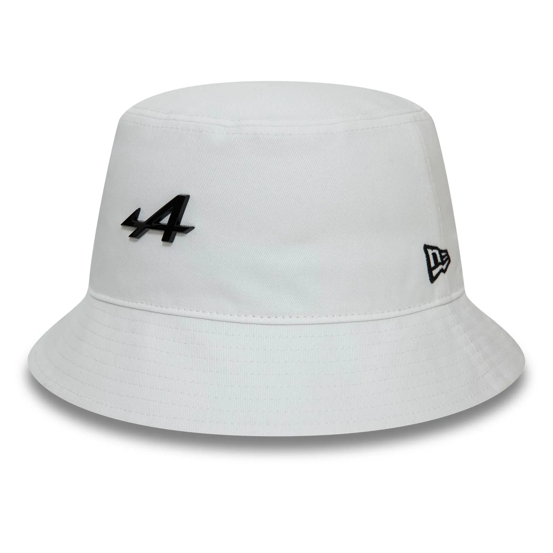 Alpine Racing Metal Badge White Bucket Hat