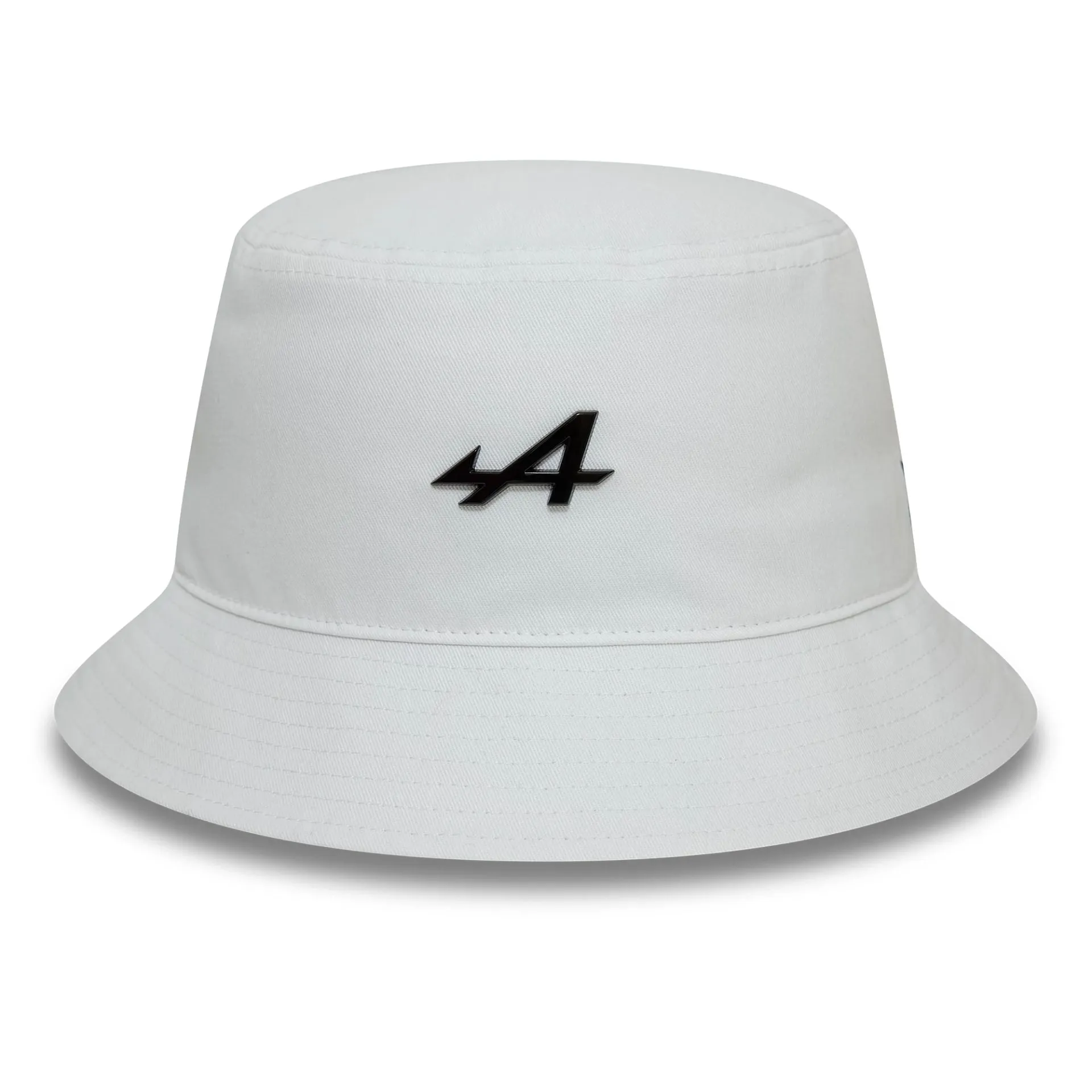 Alpine Racing Metal Badge White Bucket Hat