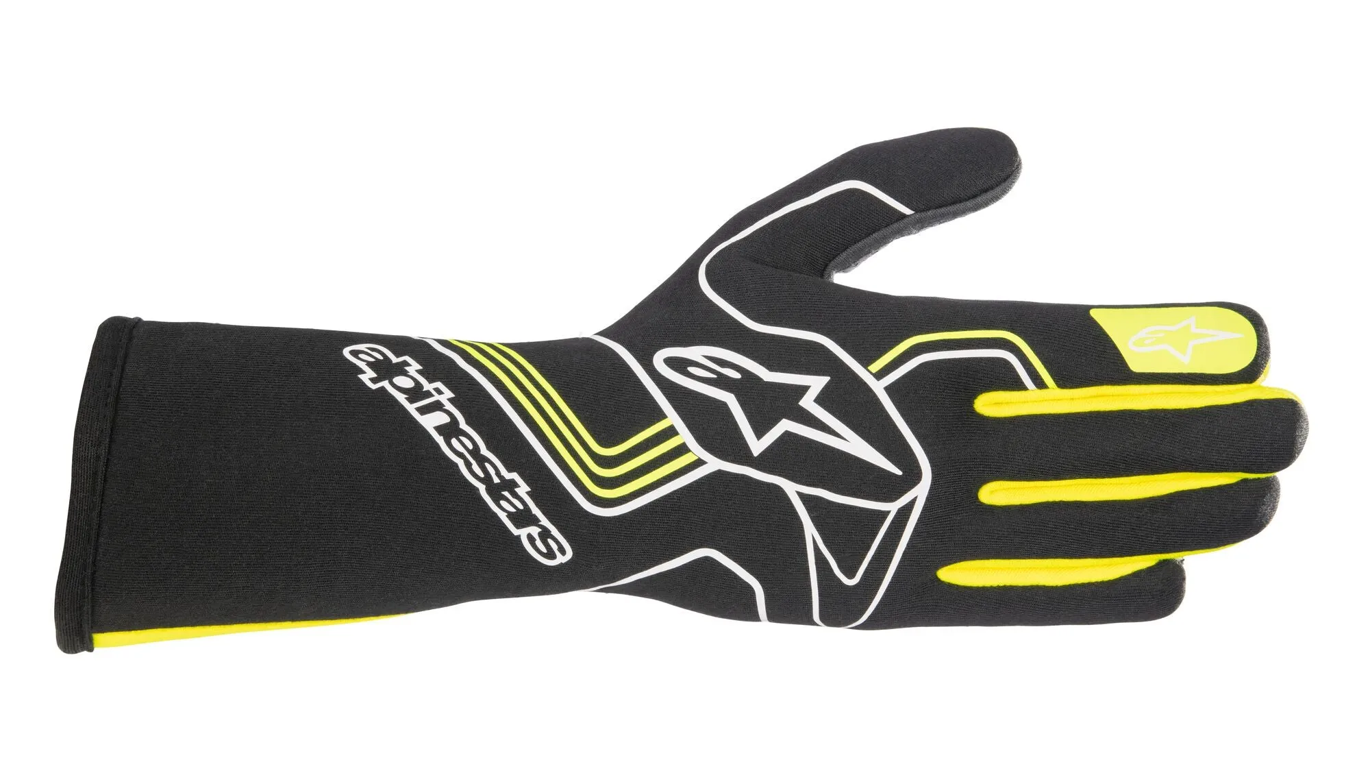 ALPINESTARS 3551023_155_XL TECH 1-RACE v3 Racing gloves, FIA 8856-2018, black/yellow fluo, Size XL