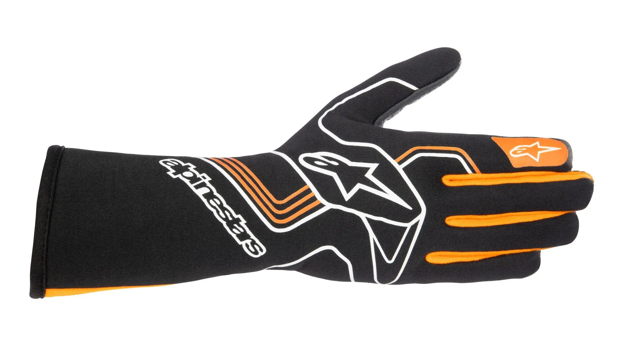 ALPINESTARS 3551023_156_L TECH 1-RACE v3 Racing gloves, FIA 8856-2018, black/orange fluo, Size L