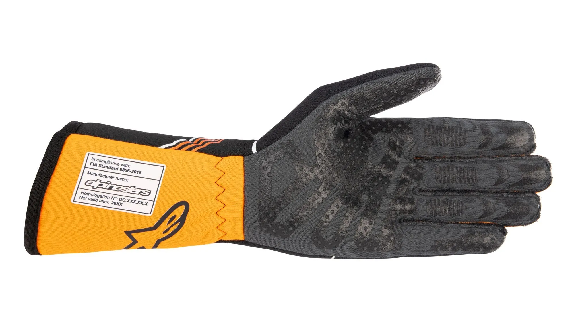 ALPINESTARS 3551023_156_L TECH 1-RACE v3 Racing gloves, FIA 8856-2018, black/orange fluo, Size L