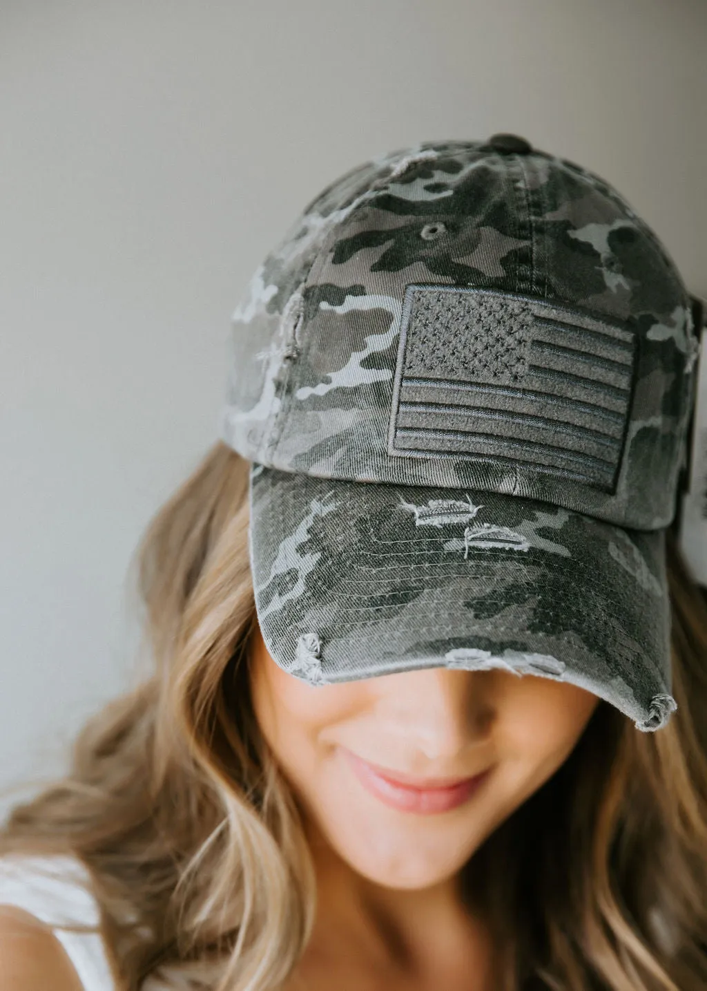 American Flag Distressed Baseball Cap