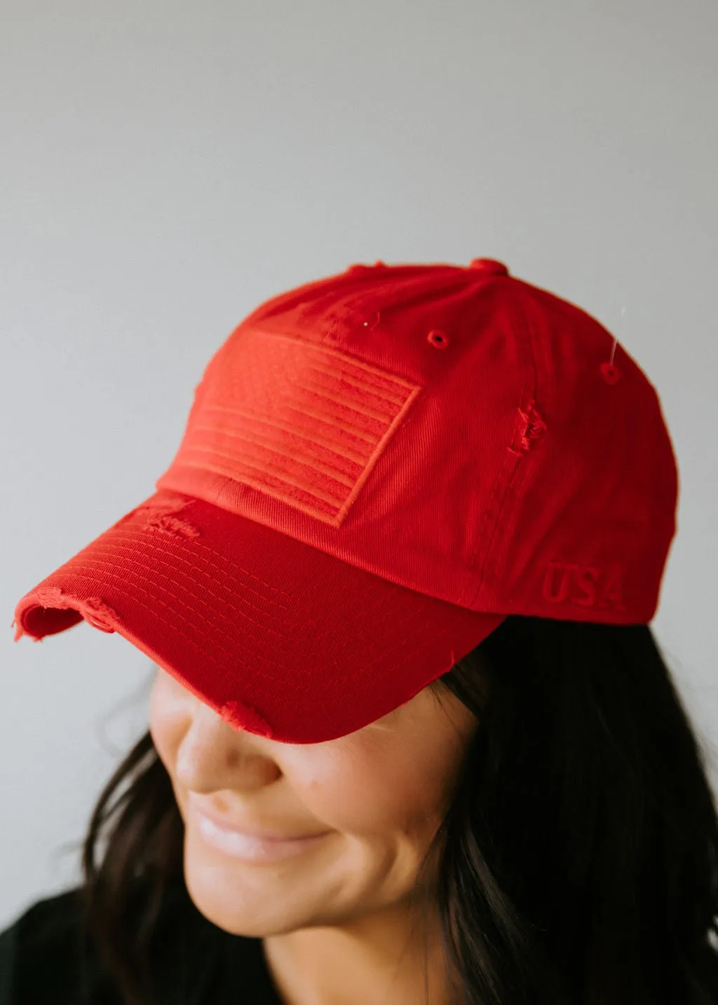 American Flag Distressed Baseball Cap