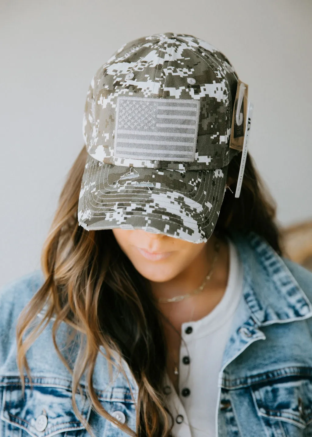 American Flag Distressed Baseball Cap