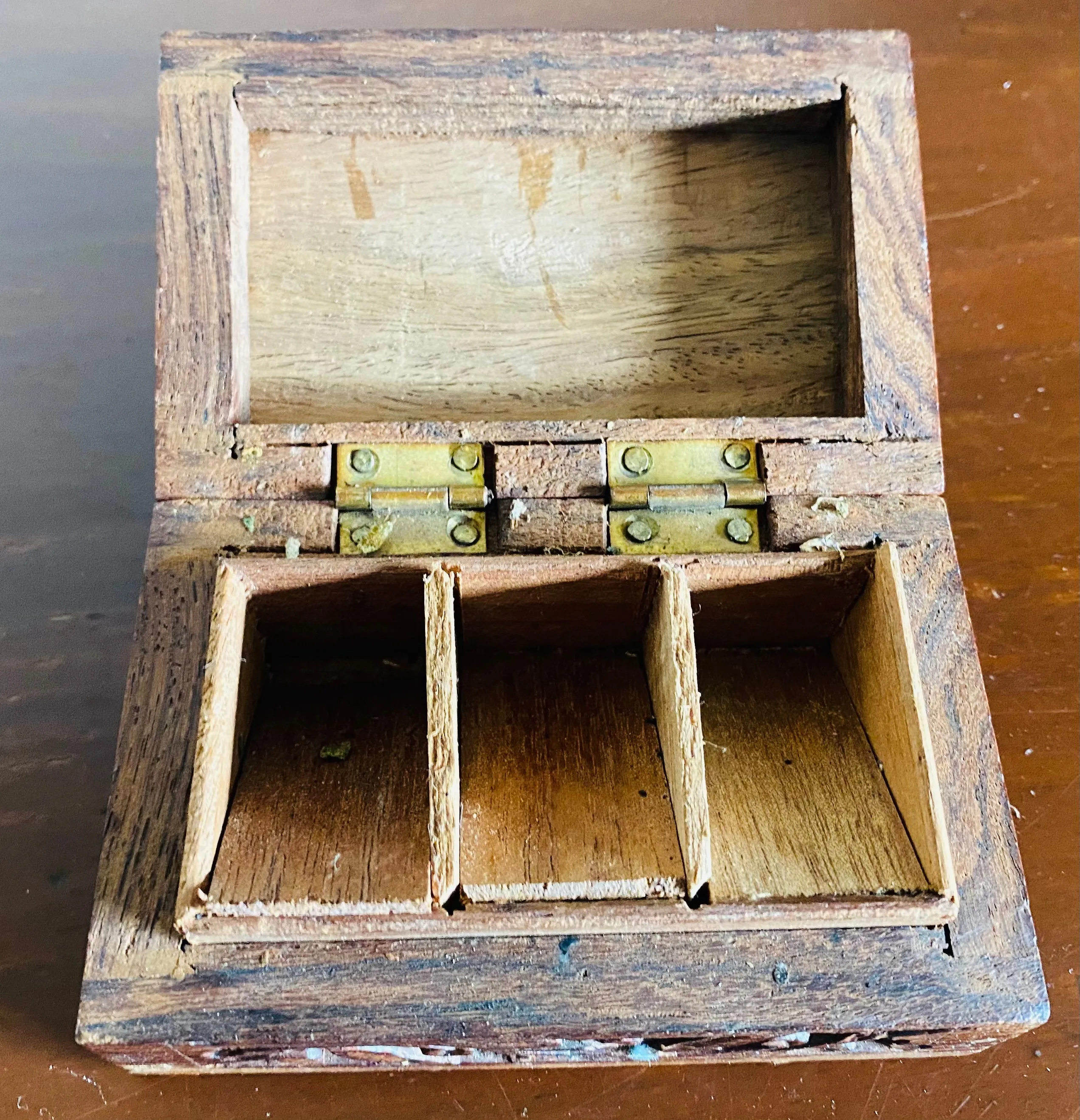 Antique Vintage Carved Floral Ornate Wooden Keepsake Trinket Box