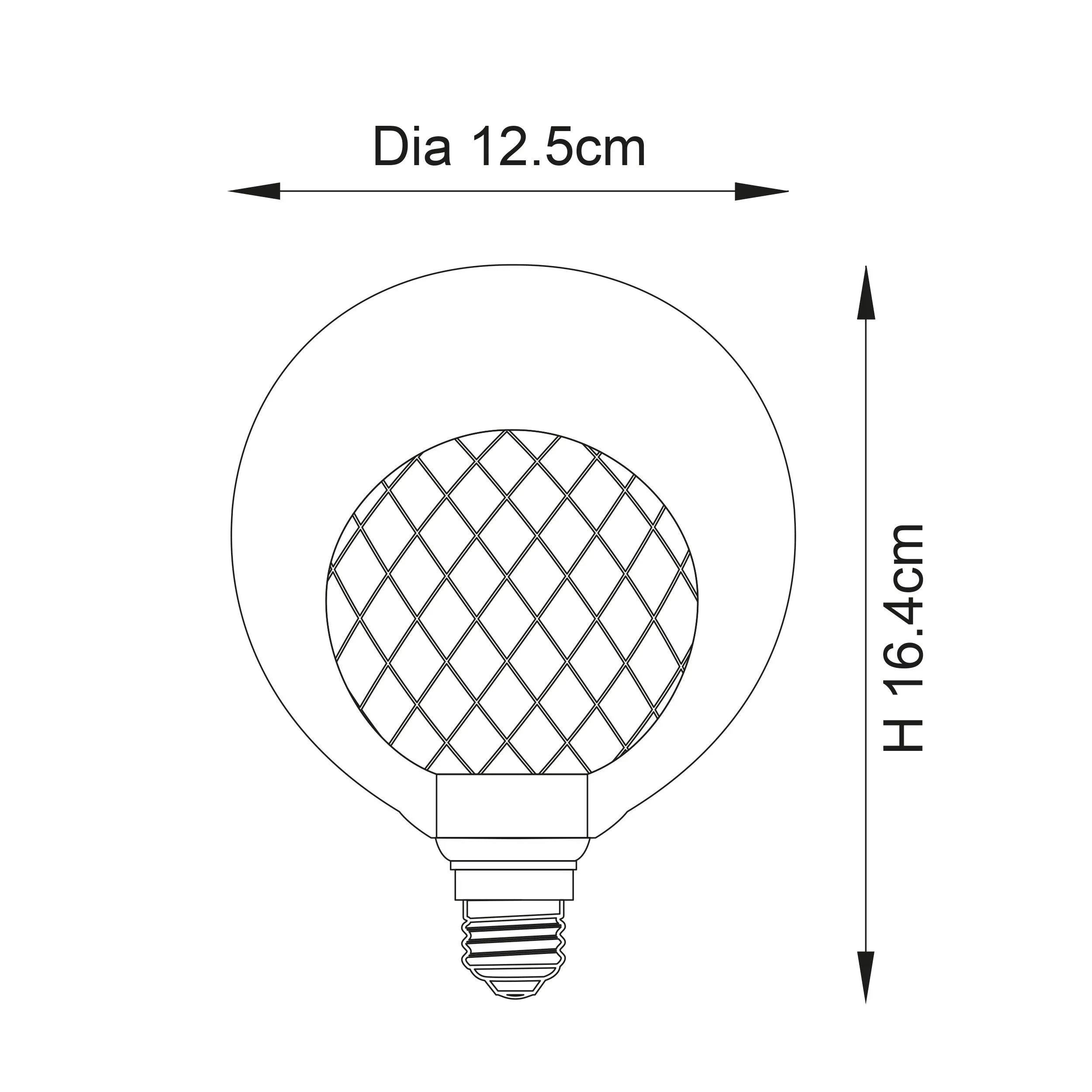 Aylo Grey Decorative Double Globe 3w LED E27 Light Bulb