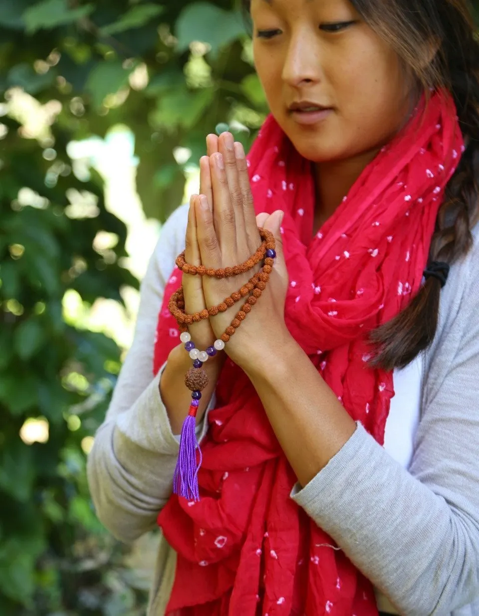 Batik Cotton Scarf in Raspberry Red