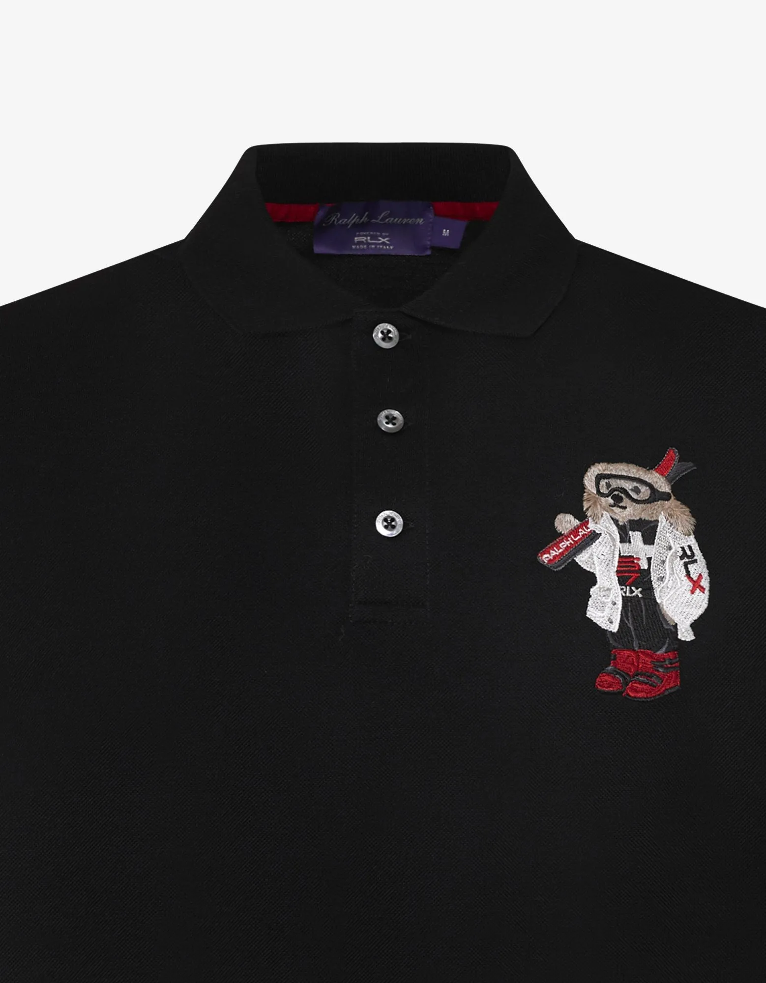 Black Ski Bear Logo Polo T-Shirt -