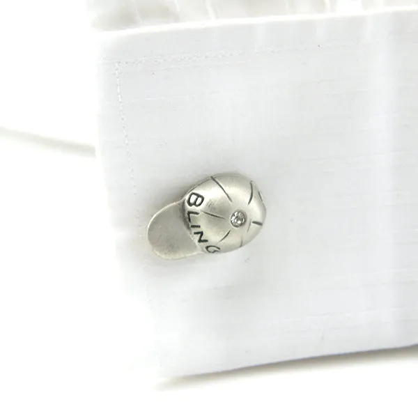 Bling Baseball Cap Cufflinks