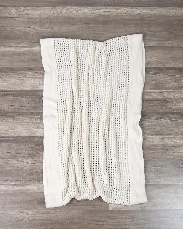 Boho Infinity Grid Scarf in Oatmeal