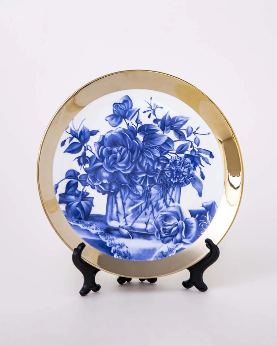 Bouquet of Flowers Blue & White Decorative Plate - 8"