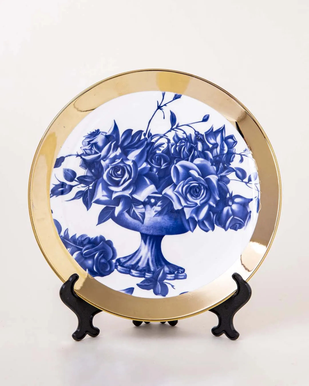 Bouquet of Flowers Blue & White Decorative Plate - 8"