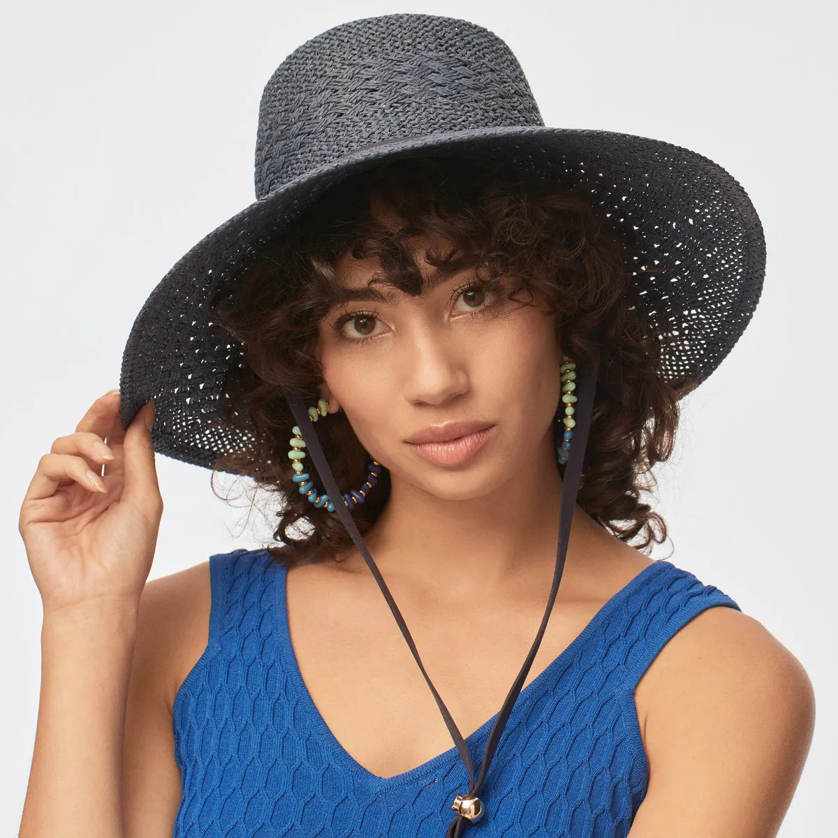 Brielle Straw Hat ~ Midnight