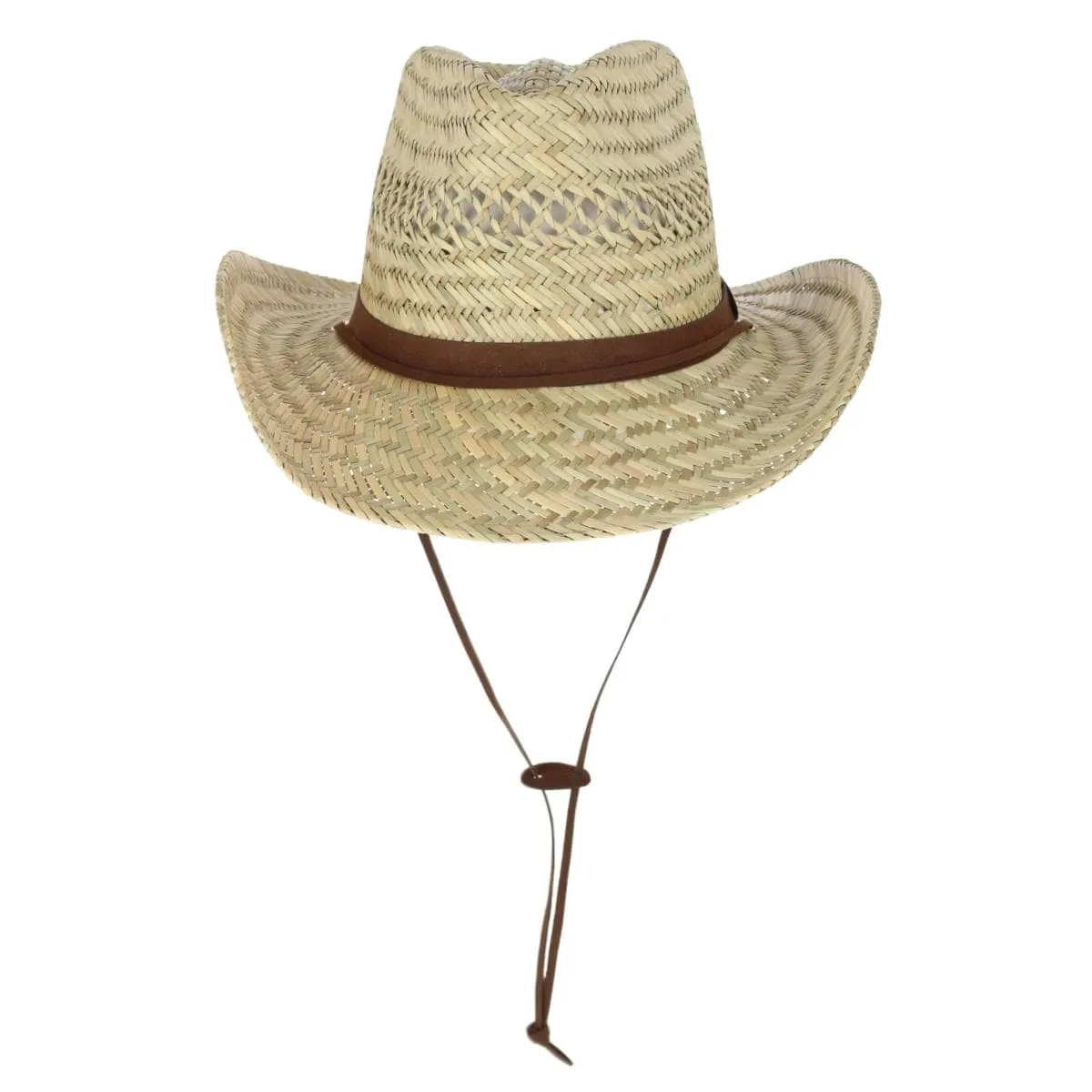 Broner Men's Ventilated Western Straw Hat with Chin Cord