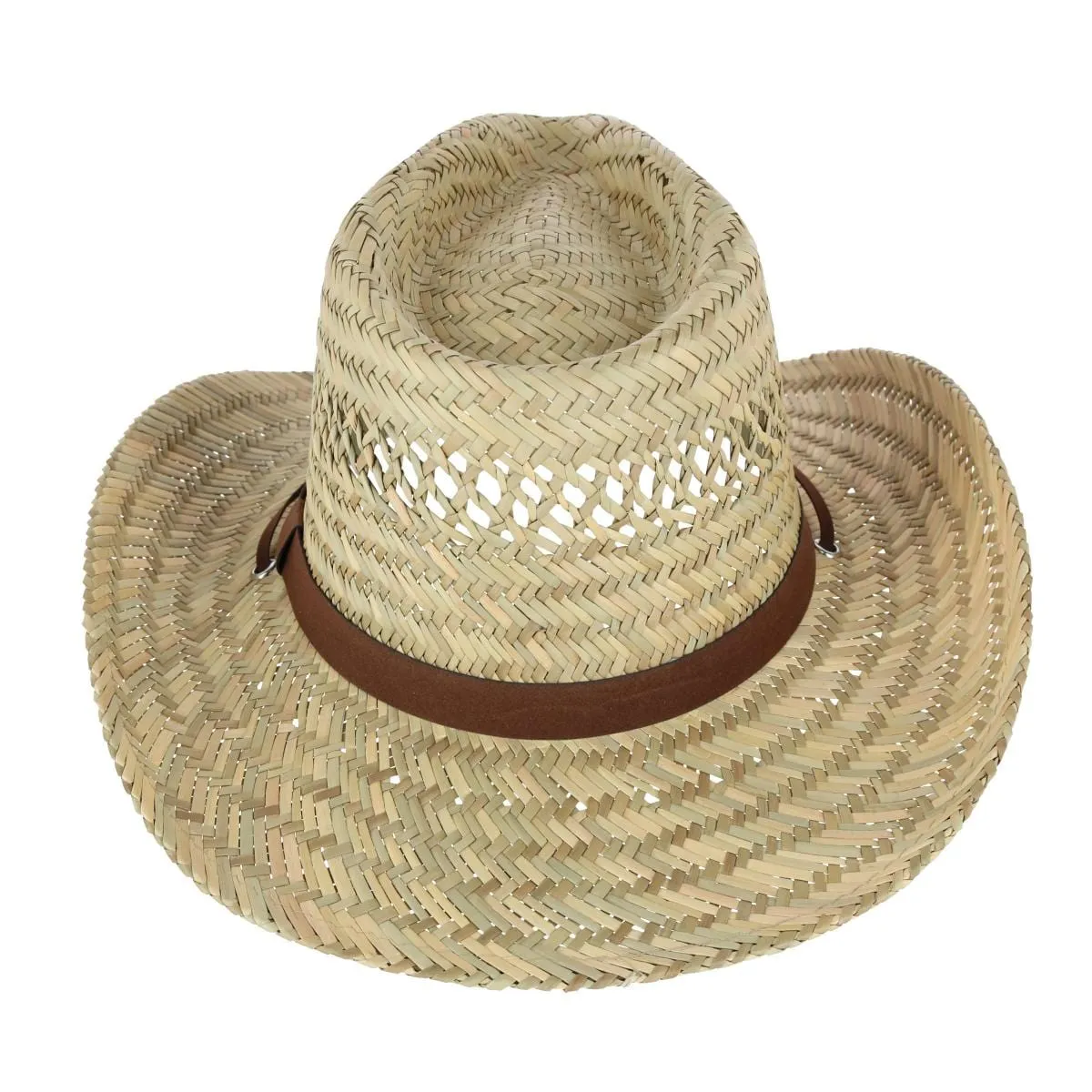 Broner Men's Ventilated Western Straw Hat with Chin Cord