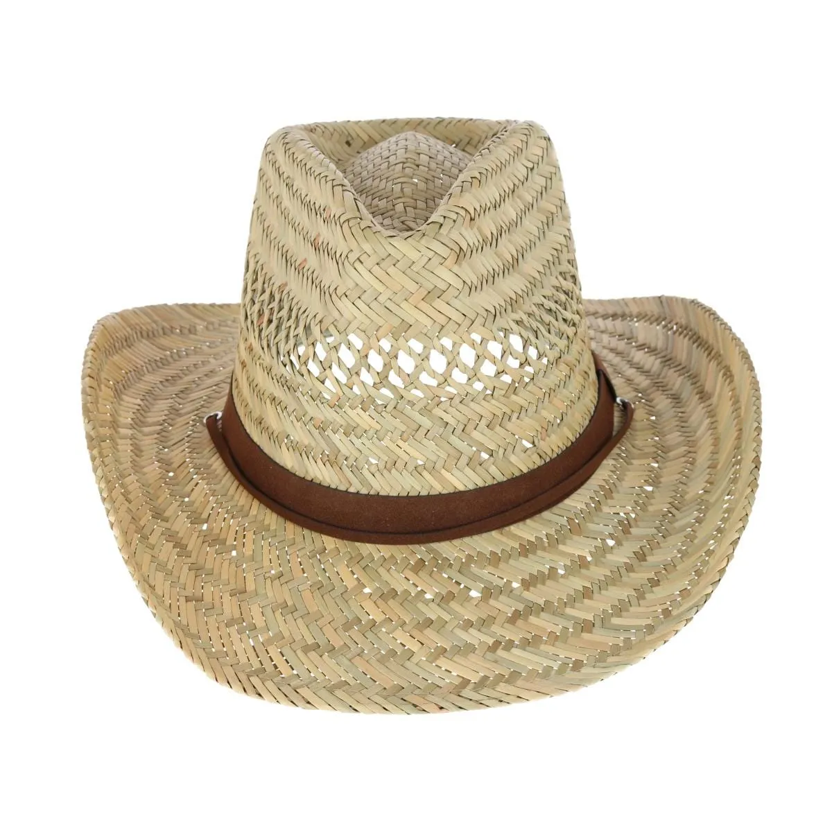 Broner Men's Ventilated Western Straw Hat with Chin Cord