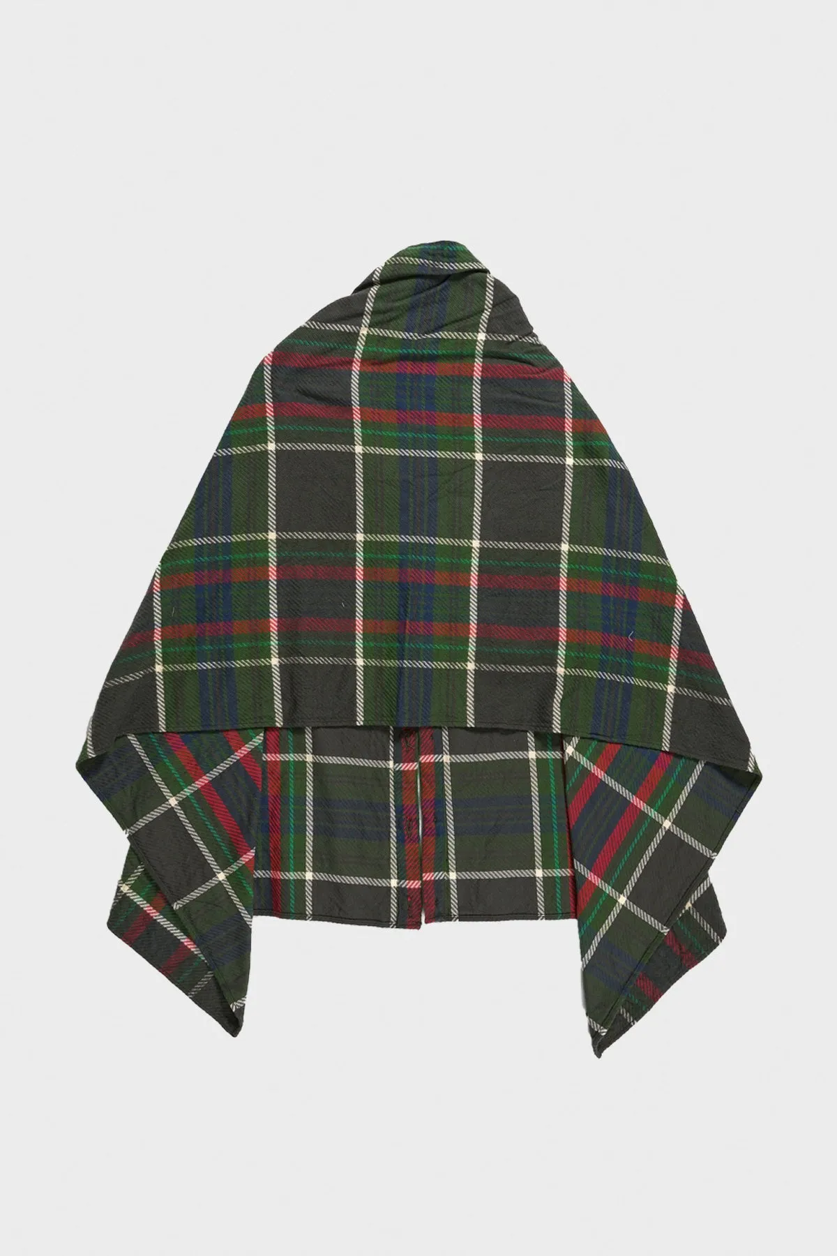 Button Shawl - Olive Cotton Heavy Twill Plaid