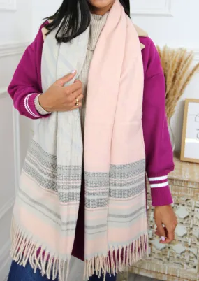 Callie Pink Stripe Scarf