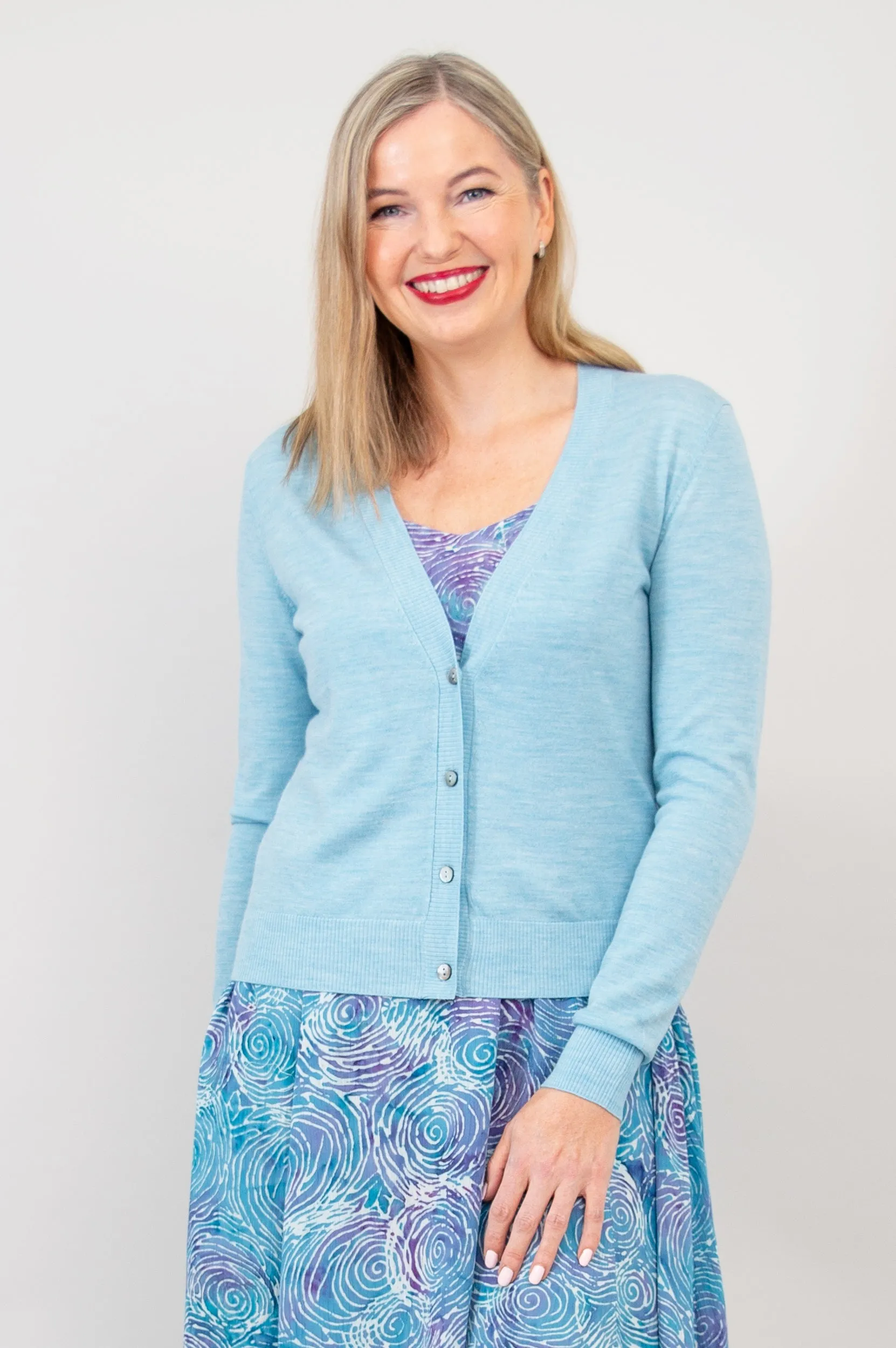 Camila Cardigan, Beryl, Merino Wool