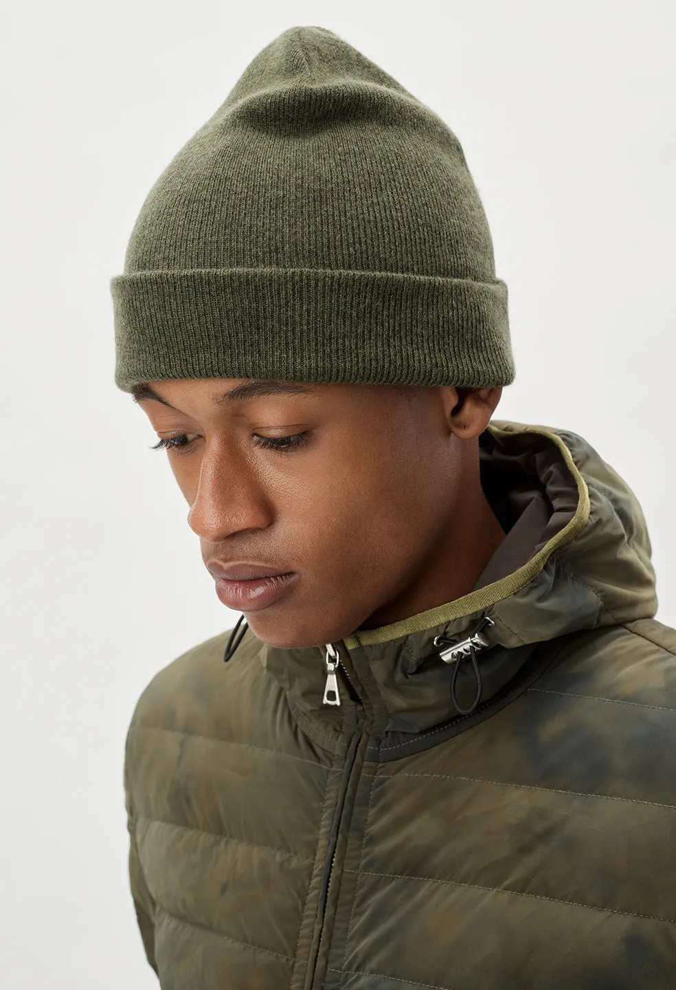 Cashmere Blend Surplus Beanie / Moss