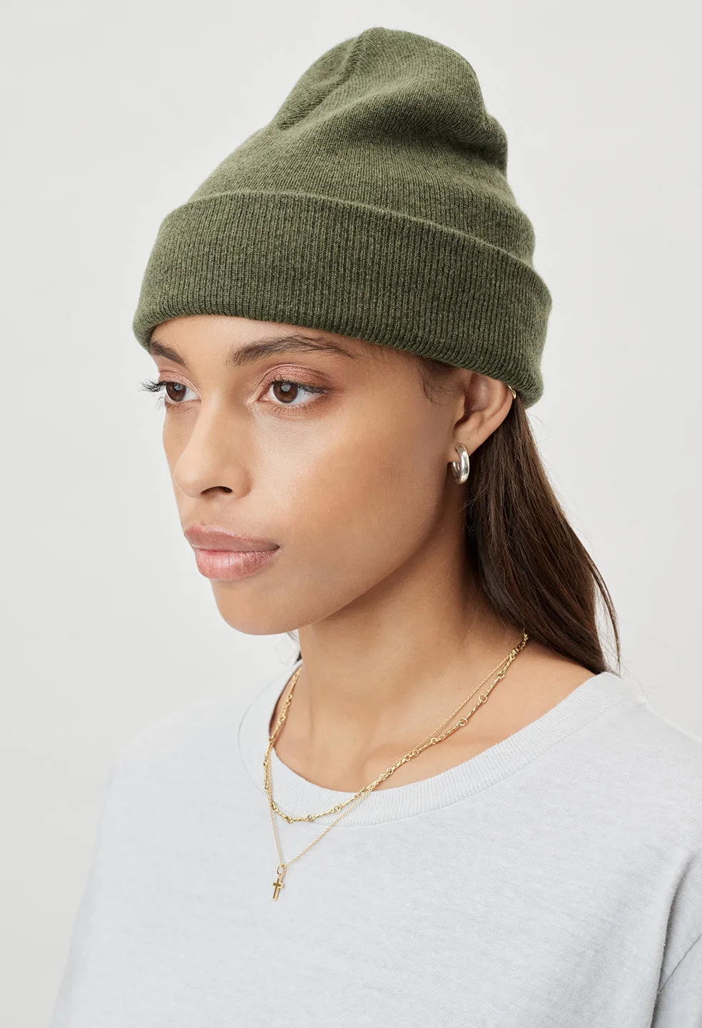 Cashmere Blend Surplus Beanie / Moss