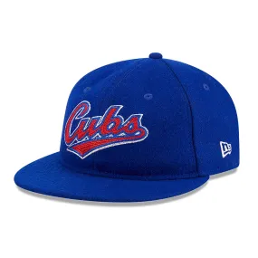 Chicago Cubs Melton Wool Blue Retro Crown 9FIFTY Strapback Cap