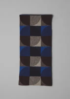 Colour Block Wool Scarf | Charcoal Multi