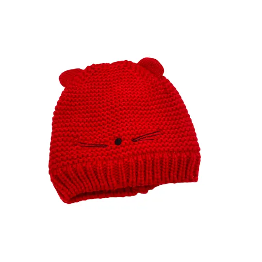 Crochet Cat Design Winter Hat for Kids