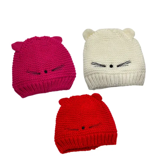 Crochet Cat Design Winter Hat for Kids