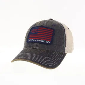 Culver Flag Lake Maxinkuckee Old Favorite Trucker Hat - Navy & Red