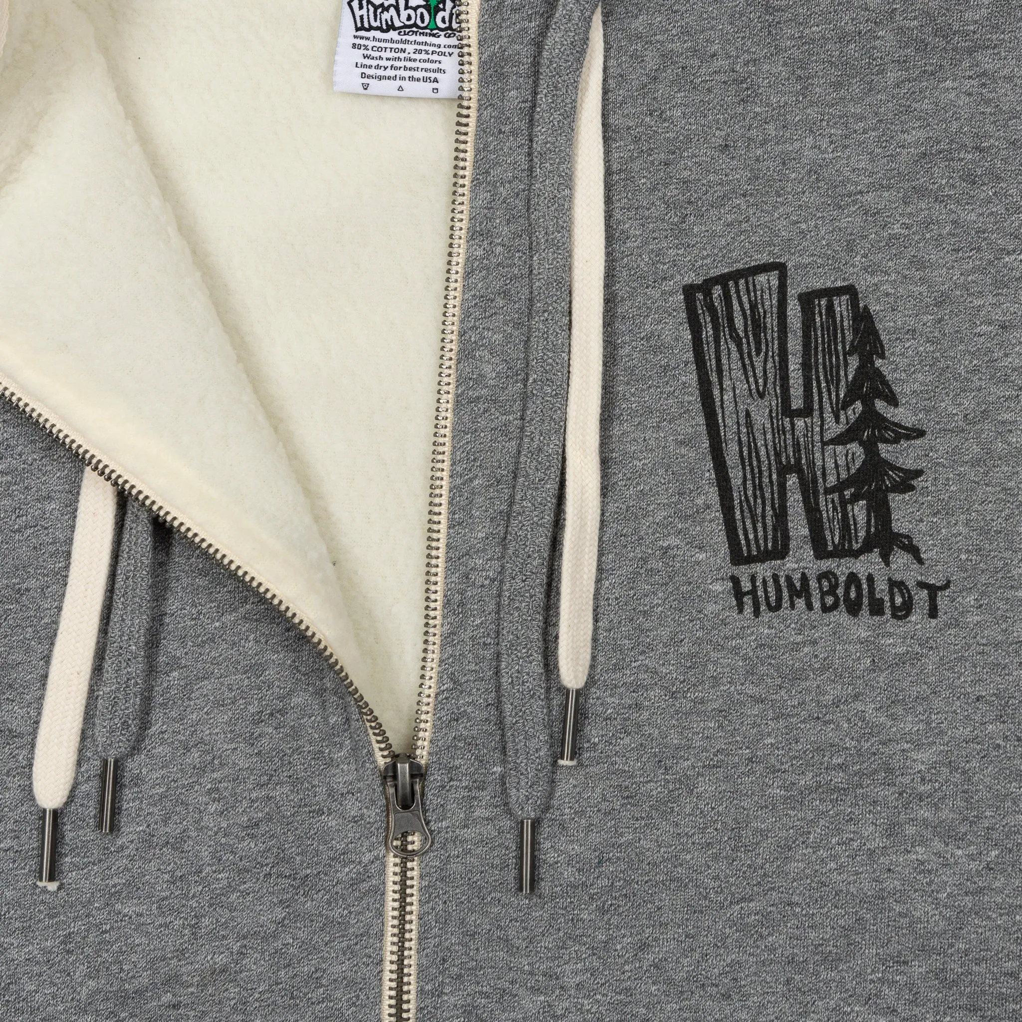 Deep Woods Sherpa Lined Zipper Hoodie Salt & Pepper