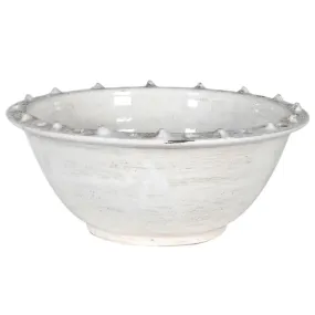 Distressed White Ceramic Bowl