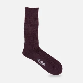 Druthers Eggplant Merino Wool Waffle Sock