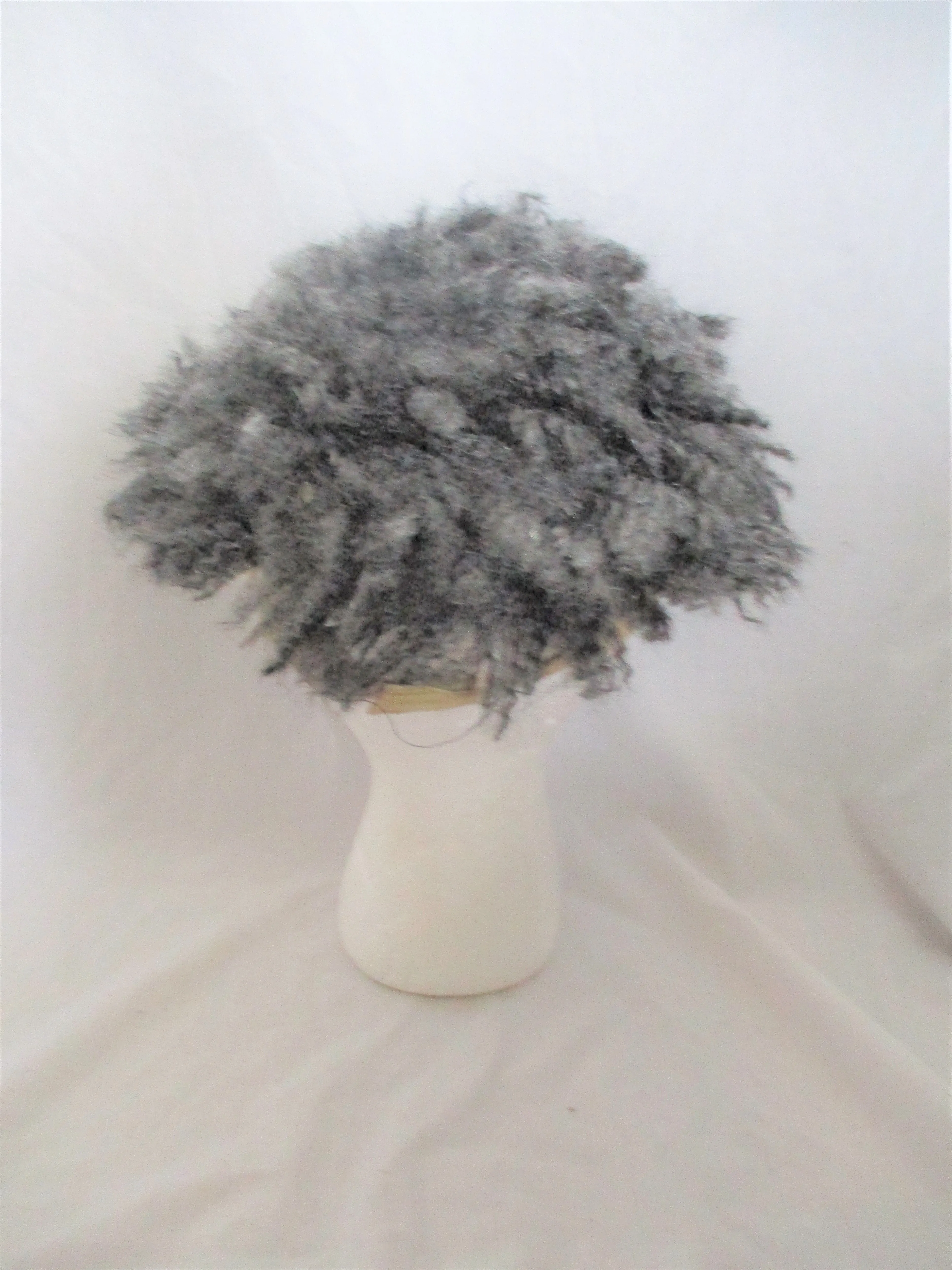 ELOPE FRIZZY GRAY HAIR HAT Cap Tan SILVER Whimsical Cosplay Party