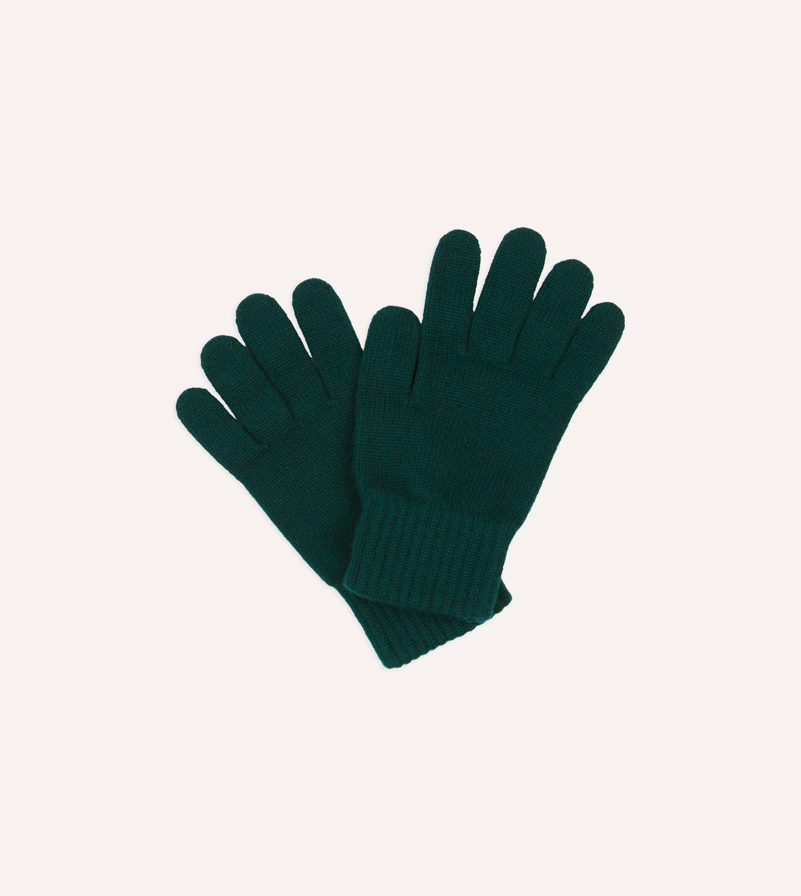 Forest Green Cashmere Knitted Gloves