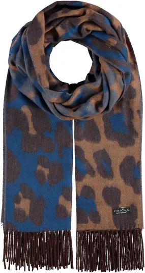 Fraas 625281 560 Cobalt Chocolate Tonal Animal Print Cashmink Wrap