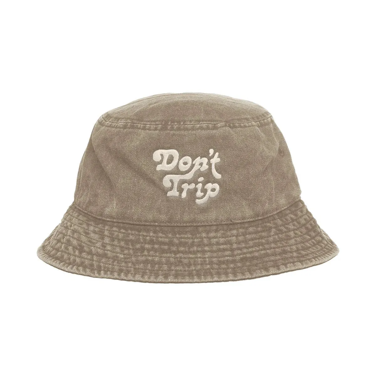 Free and Easy Don't Trip Faded Khaki Bucket Hat