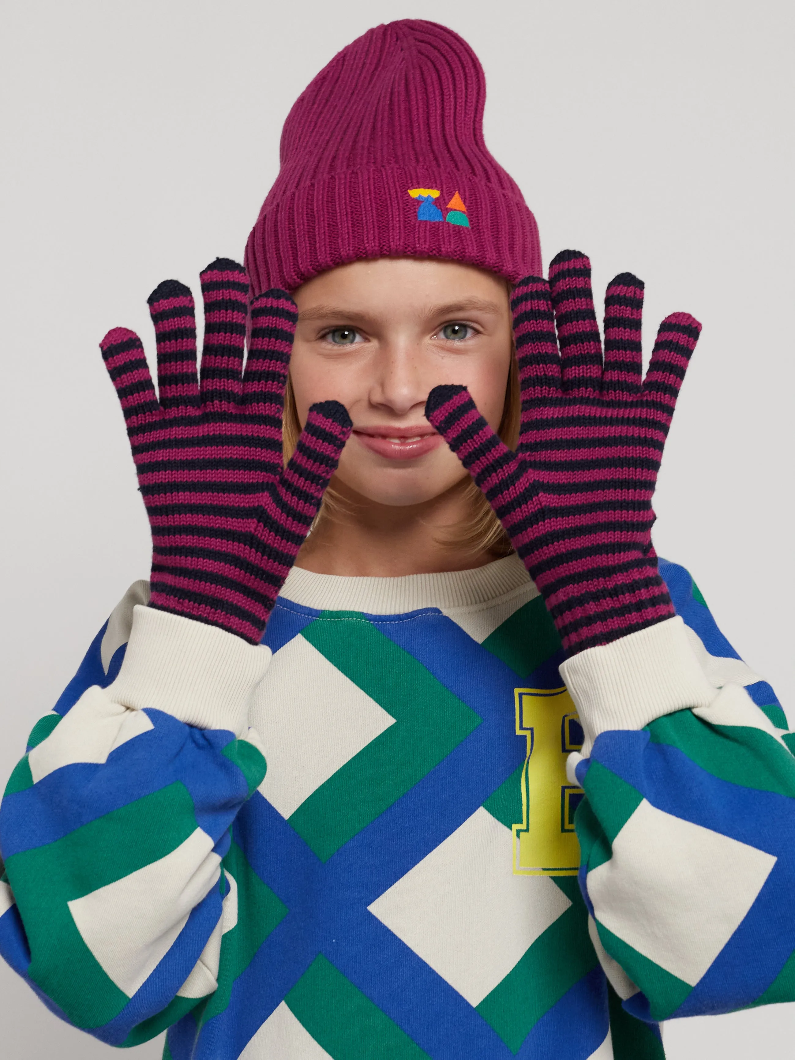 Funny Friends Striped Knitted Gloves