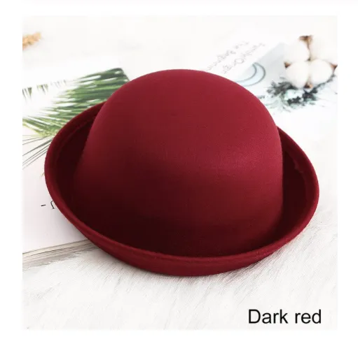 Girls And Boys  Woolen Adjustable Bowler Fedora Hat - ONLY 5 LEFT !!!