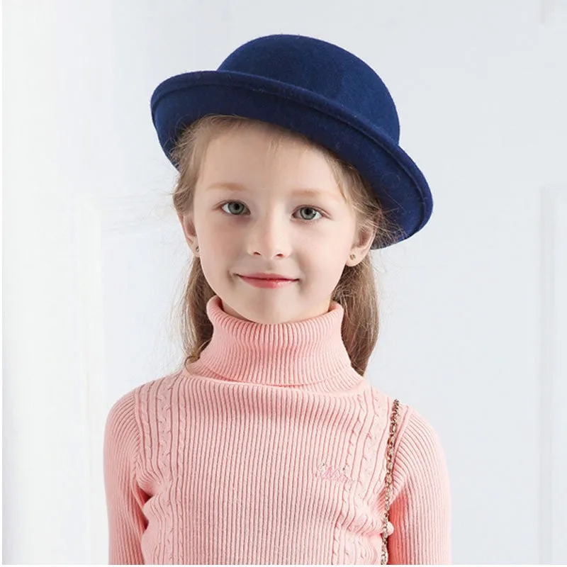 Girls And Boys  Woolen Adjustable Bowler Fedora Hat - ONLY 5 LEFT !!!