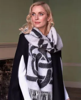 Grey & Black Celtic Knot Wrap Scarf